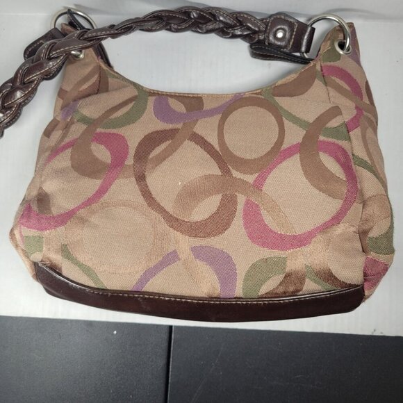 Rosetti Classic Everyday Workwear Braided Strap Multi-Color Fabric Hobo Bag - Picture 5 of 12